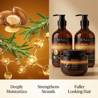 Set Krim Sampo Kondisioner WNU OEM Biotin Formula Vegan Minyak Tea Tree Anti-Ketombe Anti-Kusut Melembutkan Melembapkan Memperbaiki