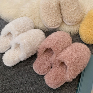 2025 donna inverno calda casa soffice e soffice colcon pelliccia pelosa <span class=keywords><strong>pantofole</strong></span> da casa <span class=keywords><strong>pelose</strong></span> da ragazza - Product Image 2
