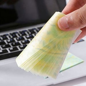 50 Sheets Transparent Lucky Flower Pattern Sticky Notes Set Self-Adhesive <b>Memo</b> <b>Pads</b> Motivational Quotes Office - Product Image 5