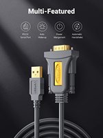 Adaptador USB A a RS232 UGREEN, cable serial DB9 macho de 9 pines con chipset PL2303, cable convertidor RS-232 para computadora de escritorio y portátil