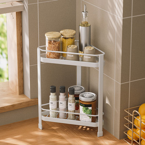 Cross-border exclusive bathroom storage rack, no-drill floor-standing tripod storage rack, corner and <b>gap</b> toilet storage rack - Product Image 4