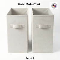 Lot de 2 organisateurs de rangement en tissu à ouverture supérieure, anti-poussière en PE, avec poignée, pour placard et vêtements