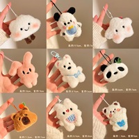 Porte-clés en peluche en gros, mini sacs mignons, porte-clés animaux en peluche, pendentifs de poupées de dessin animé, petites figurines douces, cadeau promotionnel