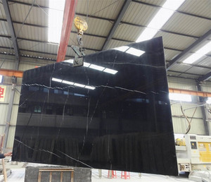 Dalle de marbre noir Nero Marquina poli naturel chinois pour la décoration des sols et des murs - Product Image 3