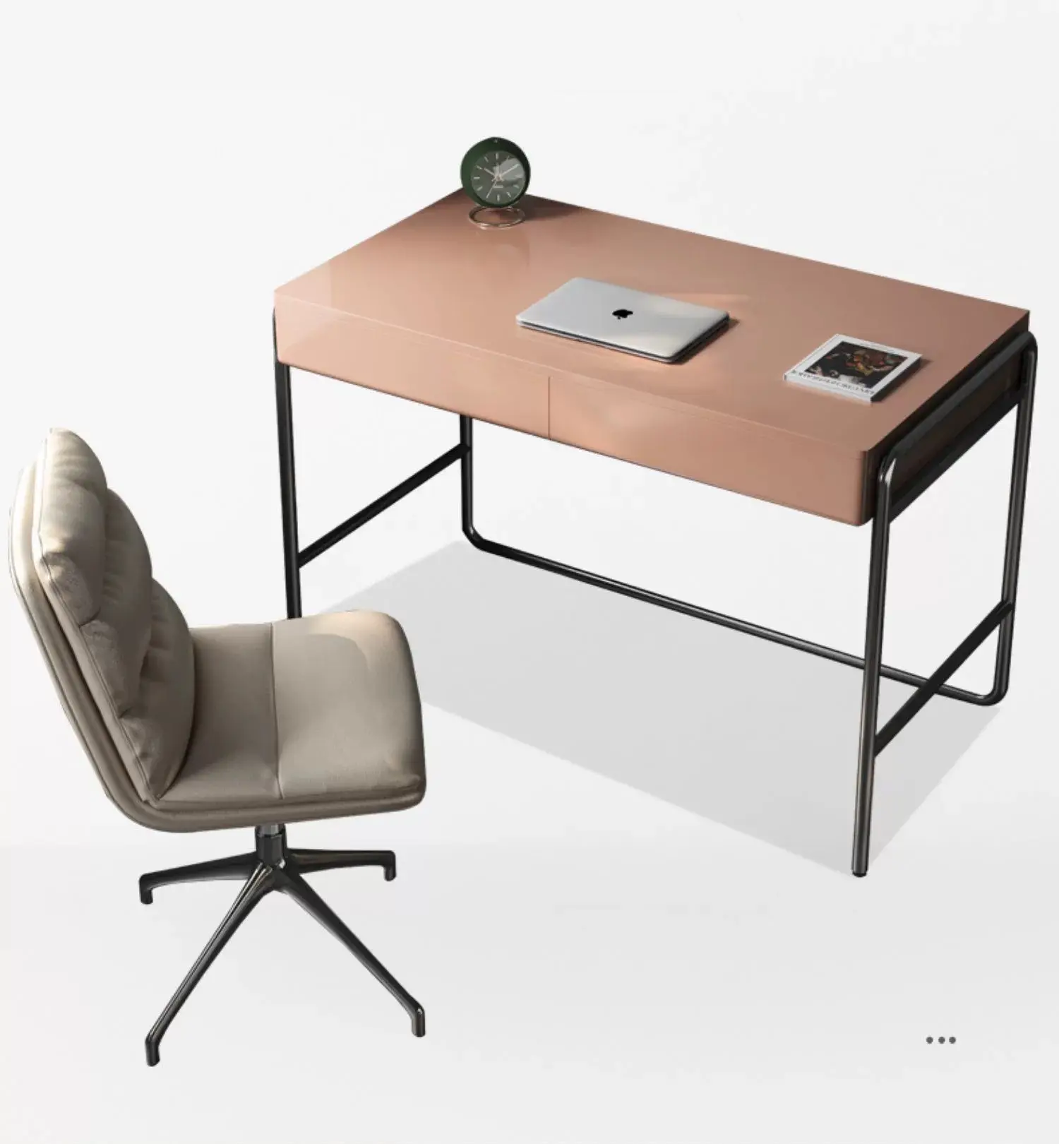 ホームモダンウッドオフィスデスクステンレス鋼無垢材オフィステーブル用オフィステーブルと椅子セット