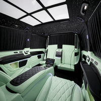 Kit intérieur VIP vert sauge pour Vito V250 V300 W447, avec consoles centrales, bureaux escamotables, sièges aéro, toit en grille Starlight, équipement d'adaptation