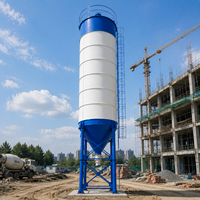 Silo à ciment pour centrale à béton, silo de stockage en acier soudé avec convoyeur à vis et dépoussiéreur