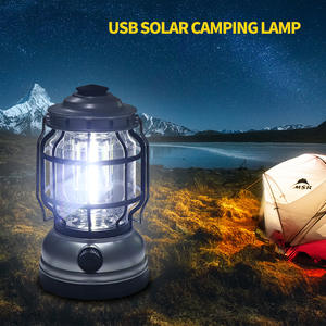 Lanterne de camping Antuke 18 cm, rechargeable par USB, lumière extérieure en métal bronze, lampe de secours pour le camping - Product Image 2