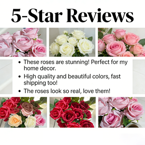 <span class=keywords><strong>Fleurs</strong></span> de Roses <span class=keywords><strong>Artificielles</strong></span> en Gros, Soie Florale Artificielle, Roses Rouges Blanches <span class=keywords><strong>Artificielles</strong></span> <span class=keywords><strong>pour</strong></span> Centre de Table de Mariage et Décoration - Product Image 2