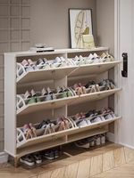 Meuble à chaussures ultra-fin en bois crème pour entrée, grande capacité, rangement mural moderne et simple pour la maison