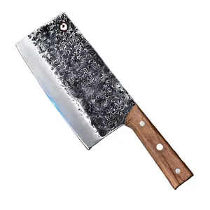 Home kitchen traditional hand forged 5cr15mov cleaver knife butcher for meat bone Chinese Cleaver chopper