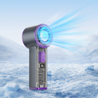 Ventilateur portable 2026 avec 100 vitesses, support, batterie 2000 mAh, mini lampe LED, affichage numérique, petit ventilateur manuel