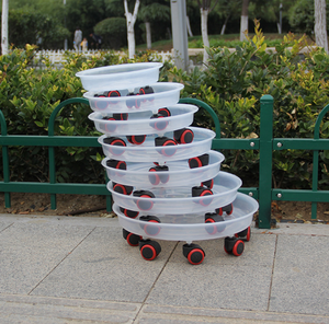 Soucoupe transparente <span class=keywords><strong>avec</strong></span> 4 roues universelles, chariot de <span class=keywords><strong>Pot</strong></span> de fleur, support de <span class=keywords><strong>Pot</strong></span> de jardinière - Product Image 2