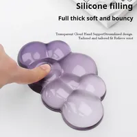 Tapis de souris avec support pour poignet, support pour clavier, antidérapant, en silicone transparent, forme nuage dégradé, pour bureau, jeu, souris, poignet