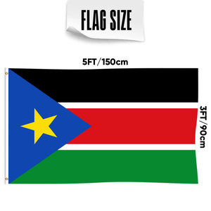 Impreso personalizado 3x5ft Bandera de Sudán del Sur Seda de poliéster duradera de un solo lado para seguro automotriz para exhibición de pancartas nacionales - Product Image 2