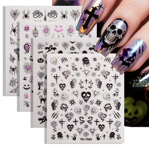 <strong>Halloween</strong> Nail Stickers Skull Pumpkin Witch Ghost Clown Easy Apply Festival - Product Image 6