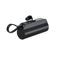 Power Bank Mini Kapasitas Tinggi 5000mAh Grosir, Kabel Tipe-C, Layar LED, PVC, Lipat, Portable, Untuk Penggunaan Luar Ruangan, Gratis Ongkir