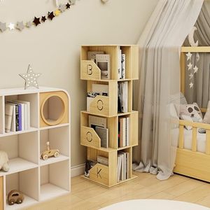 Gỗ Multy lớp 360 xoay kệ sách tháp gỗ tiết kiệm không gian kệ sách giữ <span class=keywords><strong>100</strong></span> + Sách - Product Image 2