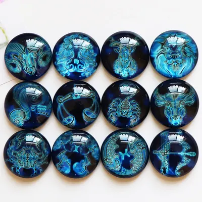 Doze constelações tridimensionais zodíaco 3d, de vidro de cristal, geladeira, ímãs de mensagem, decoração de ano novo