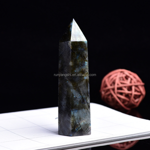 Commercio all'ingrosso Naturale 10*3 centimetri di Grandi Dimensioni Labradorite Punto Oblisk di Cristallo Torre di Pietra Per La Decorazione del Regalo - Product Image 3