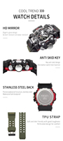 Montres-bracelets à quartz analogiques-digitales doubles chronographes de sport Smael 8072 pour hommes, style usine, prix compétitif, pour étudiants et garçons