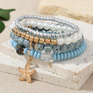 Corbata <span class=keywords><strong>Bolo</strong></span> Elástica de Estilo Étnico Bohemio con Borlas Multicapa y Adorno de Mano de <span class=keywords><strong>Palma</strong></span> con Ojo Turco - Product Image 2