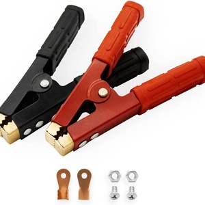 Pince crocodile à ressort en laiton avec poignée isolée rouge et noire et mâchoire dentée pour bornes de câbles de <span class=keywords><strong>batterie</strong></span> de <span class=keywords><strong>voiture</strong></span> - Product Image 1