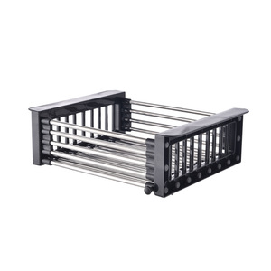 Stainless Steel Extendable Sink <b>Draining</b> <b>Rack</b> Adjustable Kitchen Storage <b>Rack</b> For Dish Drying And Vegetable Washing - Product Image 5