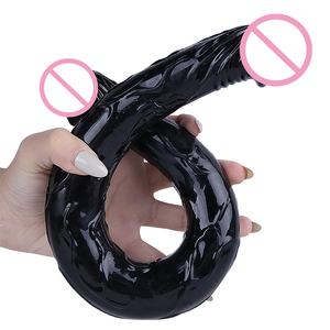 Realistische <span class=keywords><strong>U</strong></span>-Form Doppel köpfiger <span class=keywords><strong>Dildo</strong></span> Erwachsene Mastur bator Silikon Dildos, Riesige Lesben <span class=keywords><strong>Dildo</strong></span> Orgasmus Spielzeug - Product Image 1