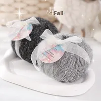Starfall fil d'or paillettes soie Mohair boule de fil fin pour tricoter à la main doux paillettes larmes bleu ciel étoilé brillant Mohair fantaisie