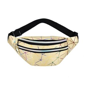 Sac banane unisexe personnalisé, mini et élégant, argenté, avec découpe laser, pochette de poitrine géométrique pour téléphone, pour sport de plein air et vélo - Product Image 1