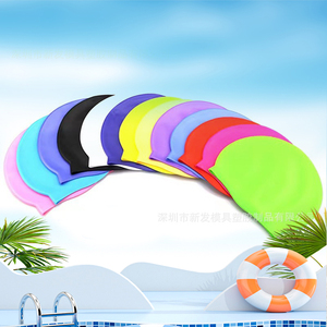 Bonnet de bain en silicone xinyixuan, haute élasticité, antidérapant, imperméable, logo personnalisé, couleur unie, unisexe - Product Image 2