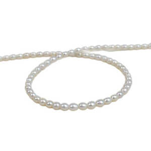 Collar de Perlas Naturales de Agua Dulce WENCHI Hecho a Mano 1017, 38cm, Blanco Natural, Cuentas de 3mm, Accesorios para Joyería DIY - Product Image 3