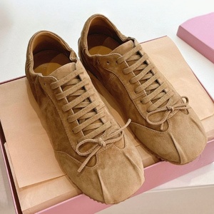 Dernière version – Chaussures plates décontractées pour femme, style jogging, en daim, avec lacets et nœud tendance pour la marche - Product Image 5