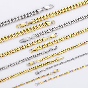 Pulsera de Cadena Cubana Miami de Acero Inoxidable con Baño de Oro Real de 14K, Resistente al Agua y al Deslustre, de 3/5/7/9mm, Personalizada para Hombre y Mujer - Product Image 5