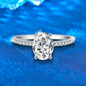 XJZ115 Moissanite Solitaire Anillo de compromiso 2ct D Color Mujeres Finger <span class=keywords><strong>Promise</strong></span> 925 Anillos de moissanita de plata - Product Image 2