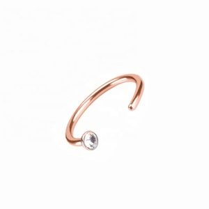 Piercing de acero inoxidable, joyería, diamantes de imitación, broche para la nariz, chapado <span class=keywords><strong>en</strong></span> color C, barra CZ, anillos de Nariz de cristal cúbico - Product Image 4