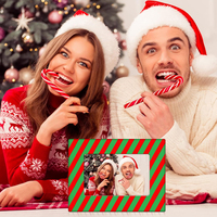 Cadre photo de Noël Design à la mode Cadre photo coloré rayé Cadeaux de Noël précieux pour les enfants