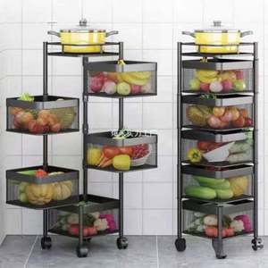 Étagère de rangement rotative en fonte multicouche pour cuisine, 2/3/4/5 niveaux, gain de place, moderne, pour légumes et fruits - Product Image 2