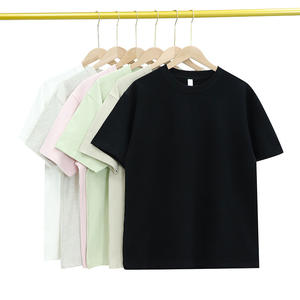 Camiseta <span class=keywords><strong>de</strong></span> Algodón Peinado <span class=keywords><strong>de</strong></span> 330g, para Hombre y Mujer, Talla Grande, Lisa, <span class=keywords><strong>de</strong></span> Color Sólido, Camiseta Básica para <span class=keywords><strong>Parejas</strong></span>, Etiquetas Personalizadas - Product Image 1