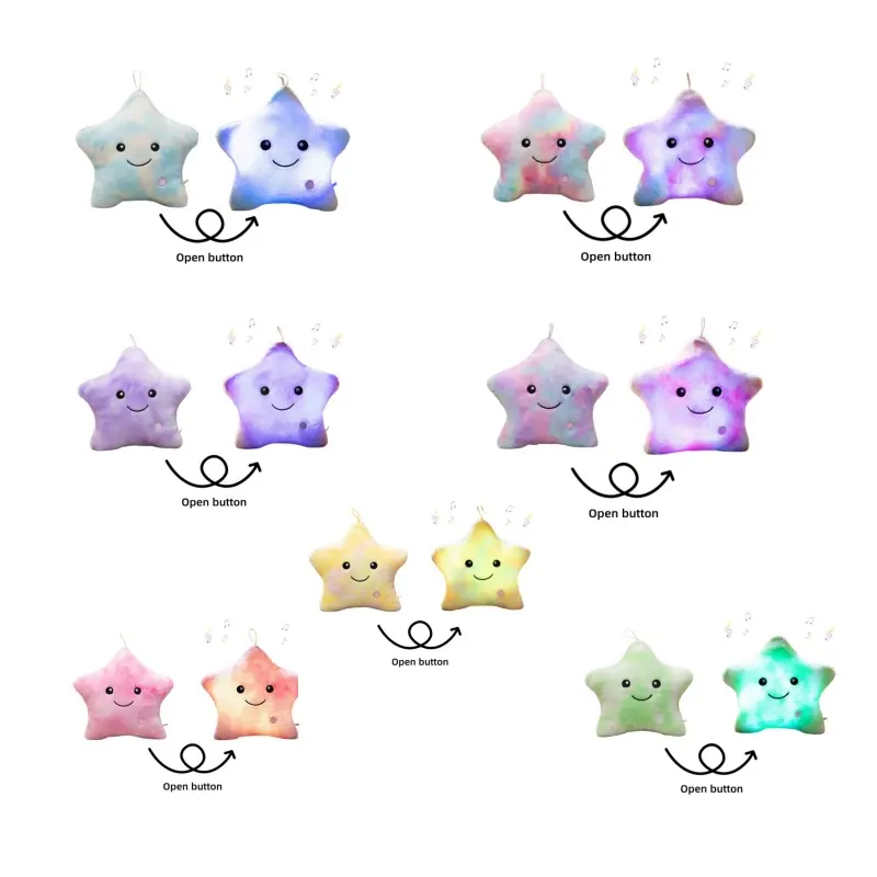 Hot bán tùy chỉnh sáng tạo sáng tạo Twinkle sao phát sáng ánh sáng ban đêm LED Light Up Plush nhồi đồ chơi với LED ánh sáng