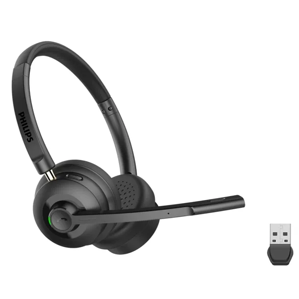 Philips Draadloze Headset Met Ai Ruisonderdrukking Microfoon Bluetooth Headset- Bluetooth V5.3 Hoofdtelefoon Met Usb Dongle