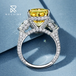 Anillo Rochime de Lujo con Gema Amarilla, Diamantes CZ, Plata 925, Baño de Rodio, Circonita, Joyería Fina para Mujer - Product Image 4