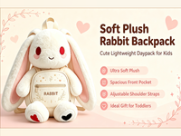 Sac en peluche personnalisé en forme de lapin, pochette de rangement douce et moelleuse pour enfants, idéale pour les voyages quotidiens, sacs en peluche lapin