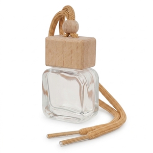 Botella de Vidrio Vacía Cuadrada de 10 ml para Colgar en el Automóvil, Difusor de Perfume, Ambientador, Recipiente Reutilizable - Product Image 1