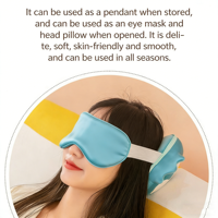 Oreiller de voyage multifonctionnel et masque pour les yeux, oreiller en U 2-en-1, pour les voyages en avion, la maison, le bureau, oreiller pour la sieste, accessoire de peluche