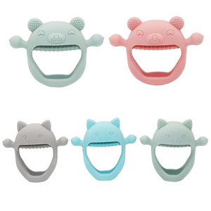 Juguete para la dentición del bebé, forma de oso y gato de silicona, 0-24 meses, unisex - Product Image 1