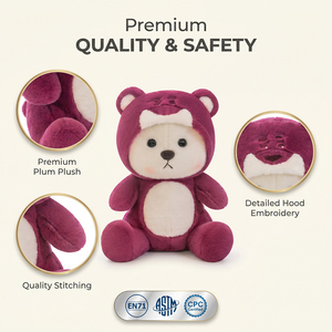 Orsetto di peluche professionale OEM personalizzato con cappuccio, orsetto di peluche personalizzato ODM per marchi, direttamente dalla fabbrica - Product Image 2