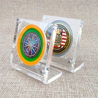 Boîte de conteneur de protection de pièce de monnaie militaire en acrylique transparent pour médaille Challenge pièce de monnaie vitrine médaillon support de support de stockage