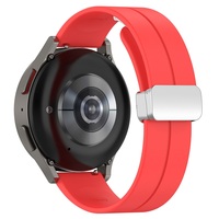 Bracelet de couleur unie 20mm 22mm pour Samsung Galaxy Watch6 Bracelet de montre en silicone à boucle magnétique en métal classique